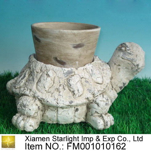 Tortoise Shaped Ceramic Planter